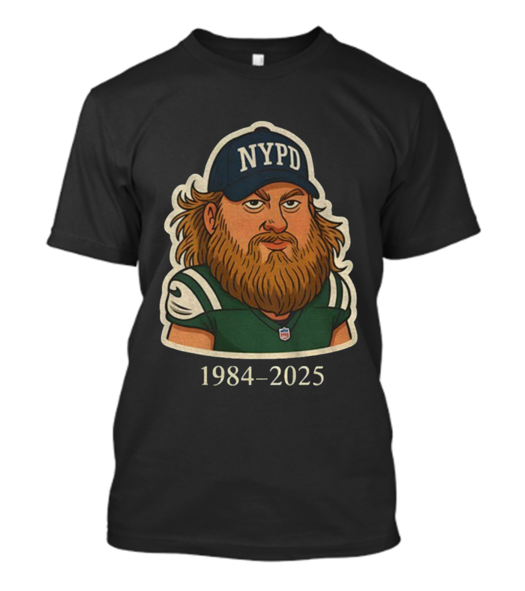 NYPD Nick Mangold New York Jets 1984-2025 Football Cartoon T-Shirt