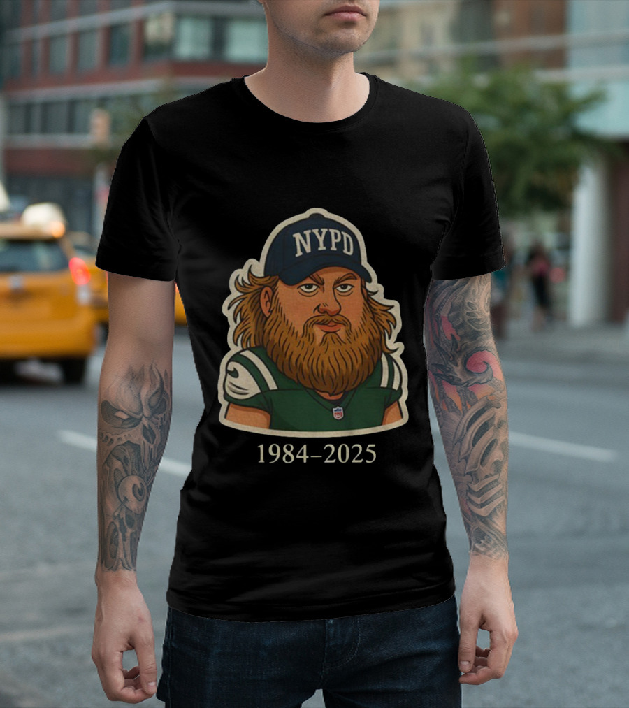NYPD Nick Mangold New York Jets 1984-2025 Football Cartoon T-Shirt