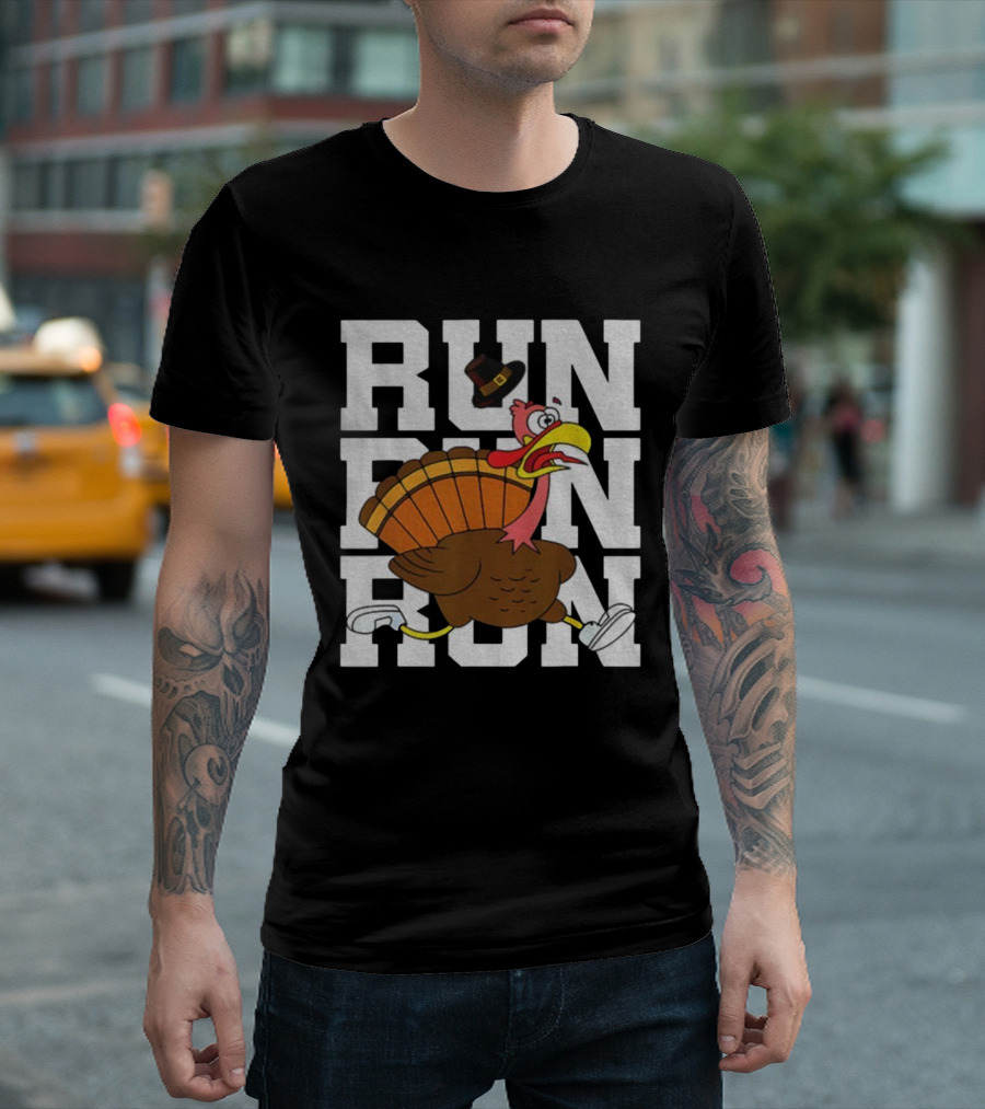 RUN RUN RUN Turkey Trot Thanksgiving 5K Race T-Shirt