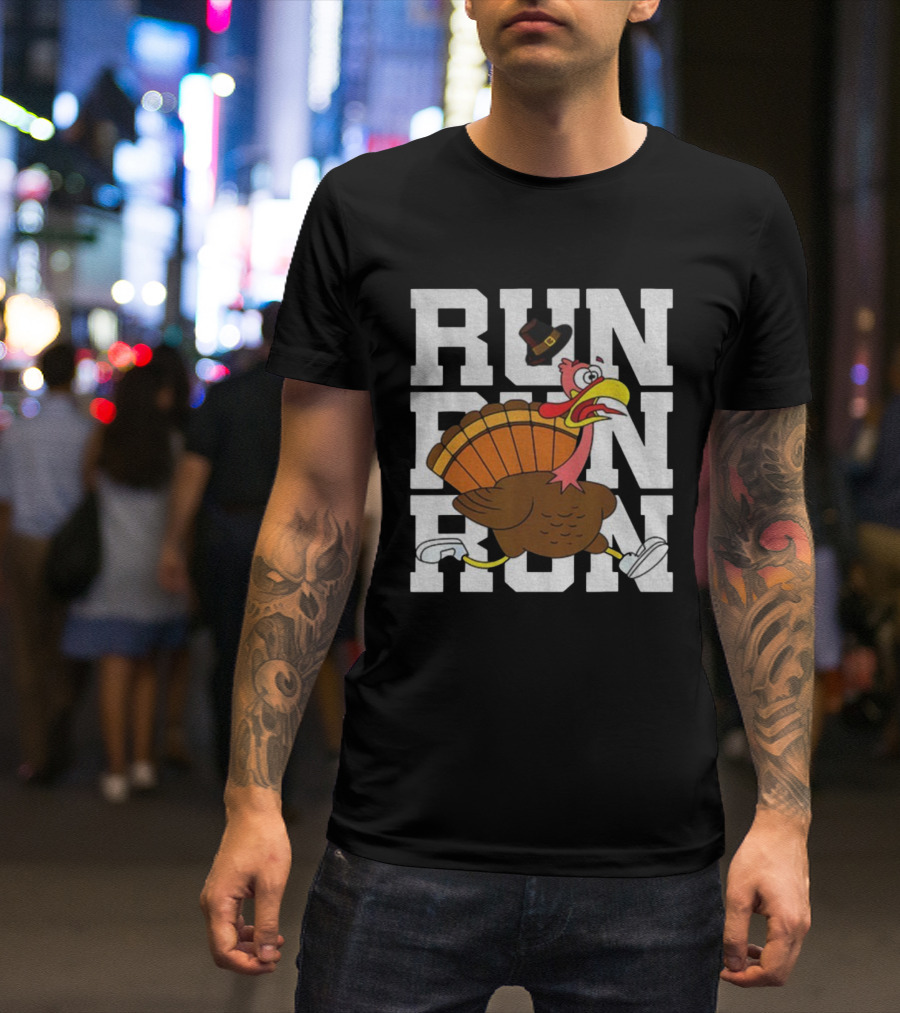 RUN RUN RUN Turkey Trot Thanksgiving 5K Race T-Shirt