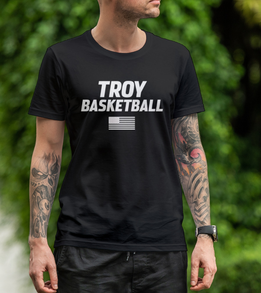 Troy Basketball American Flag Theme T-Shirt