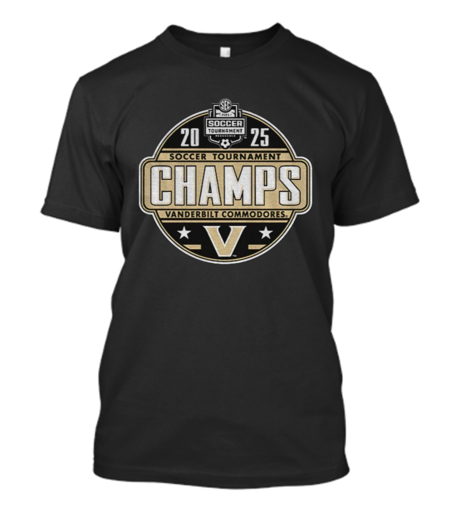 SEC 2025 Soccer Tournament Champs Vanderbilt Commodores T-Shirt