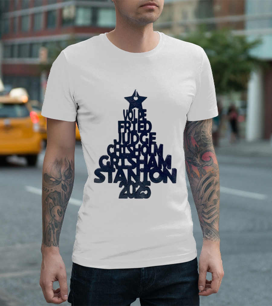 New York Yankees Vole Prized Judge Chisholm Grisham Stanton Christmas Tree 2025 T-Shirt