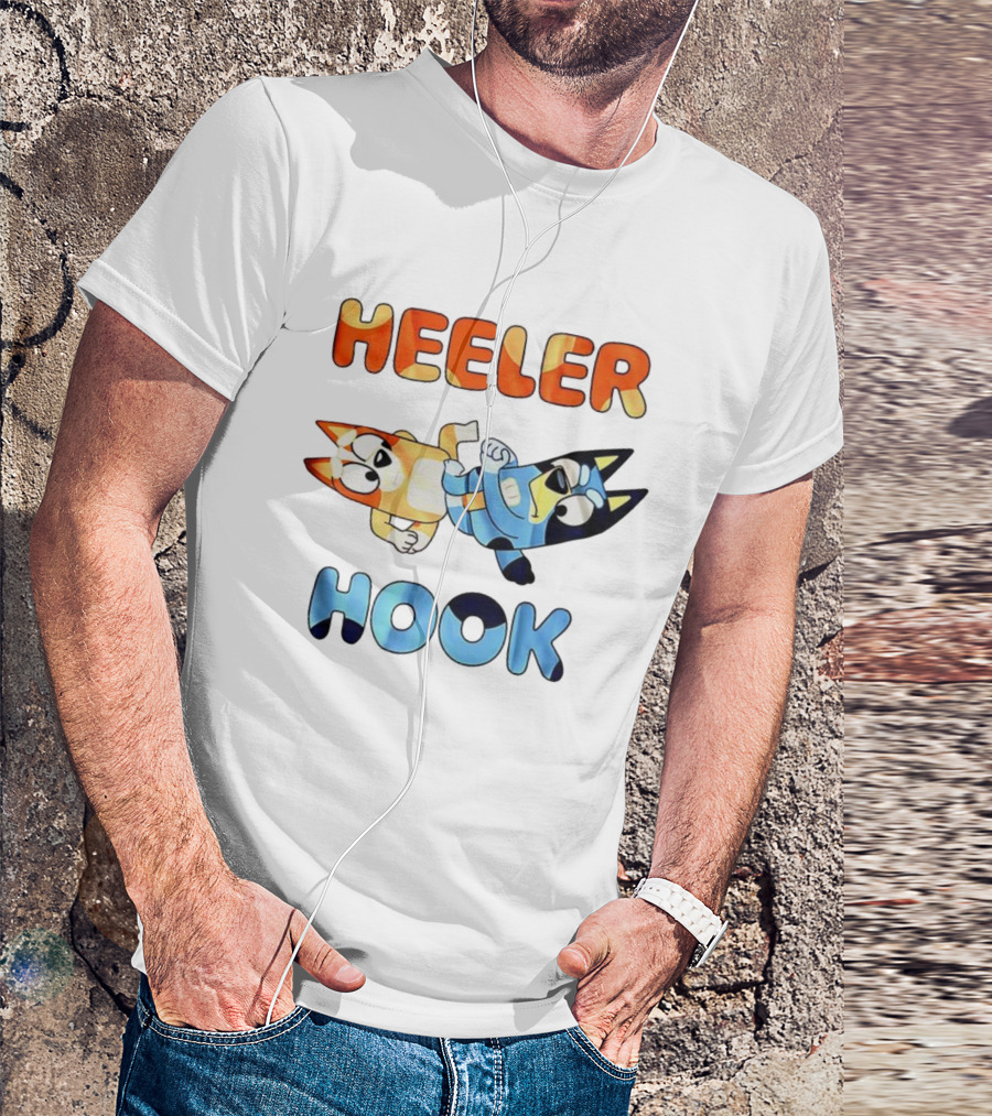 Bluey Heeler Hook Wrestling Playful Cartoons T-Shirt
