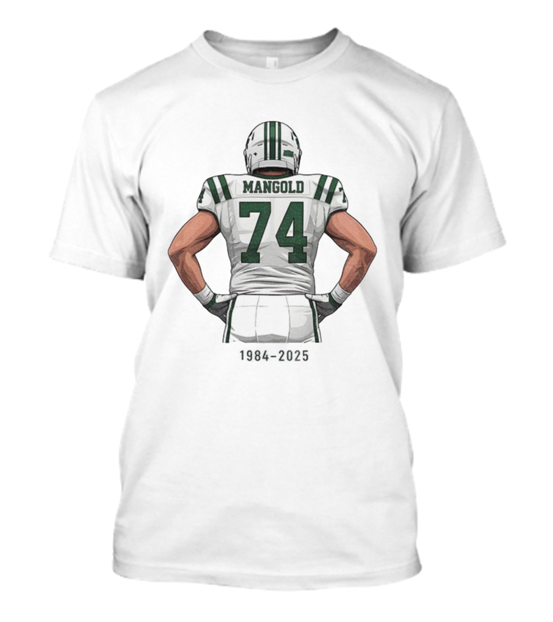 Nick Mangold 74 New York Jets NFL Football Legend 1984 2025 T-Shirt