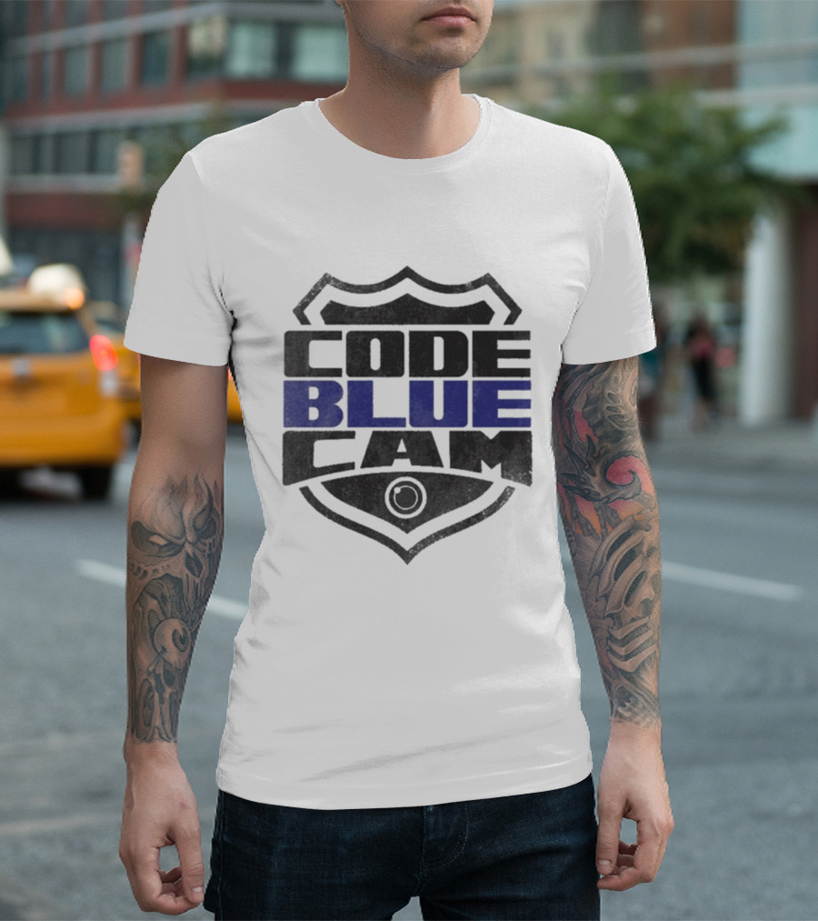 Code Blue Cam Badge Shield Emblem T-Shirt