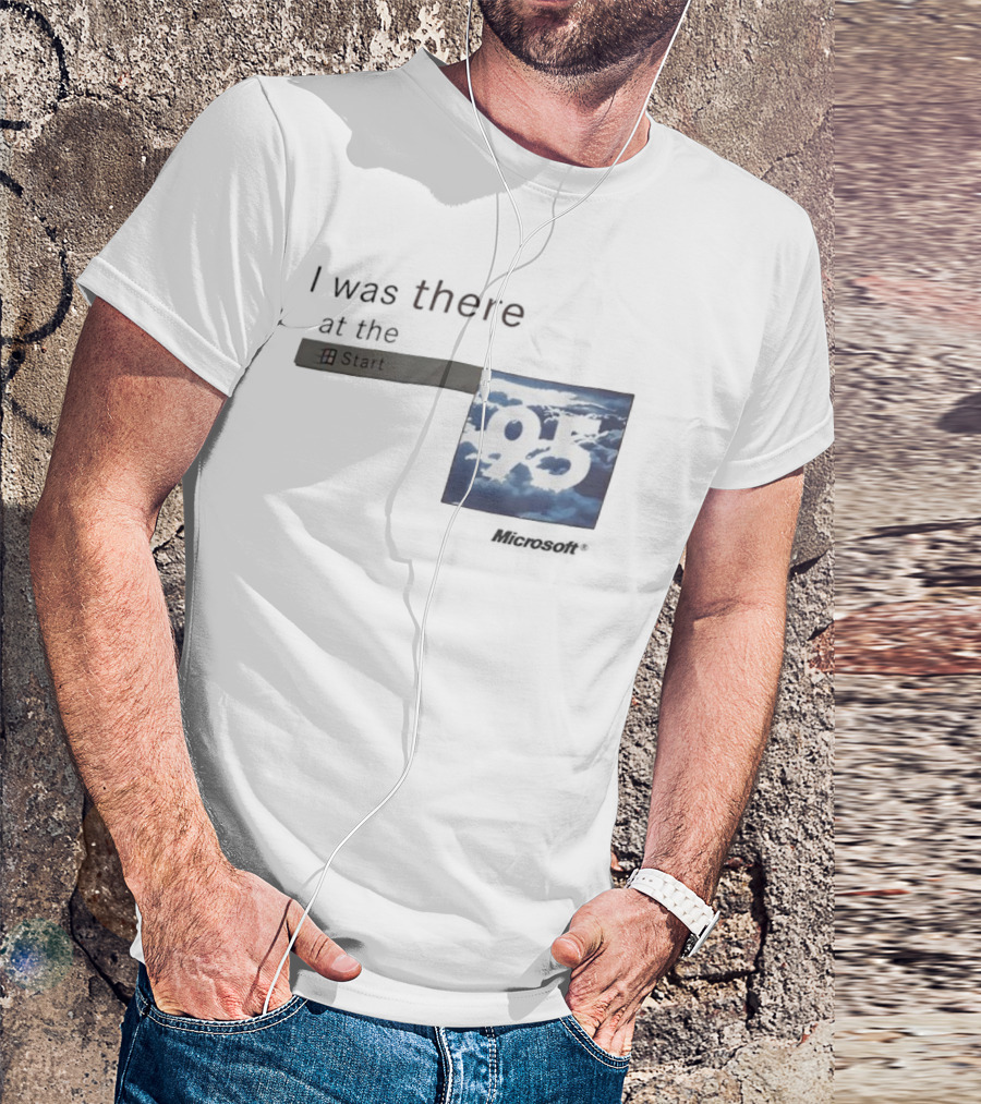 I Was There At The Start Microsoft Windows 95 Cloud Background T-Shirt