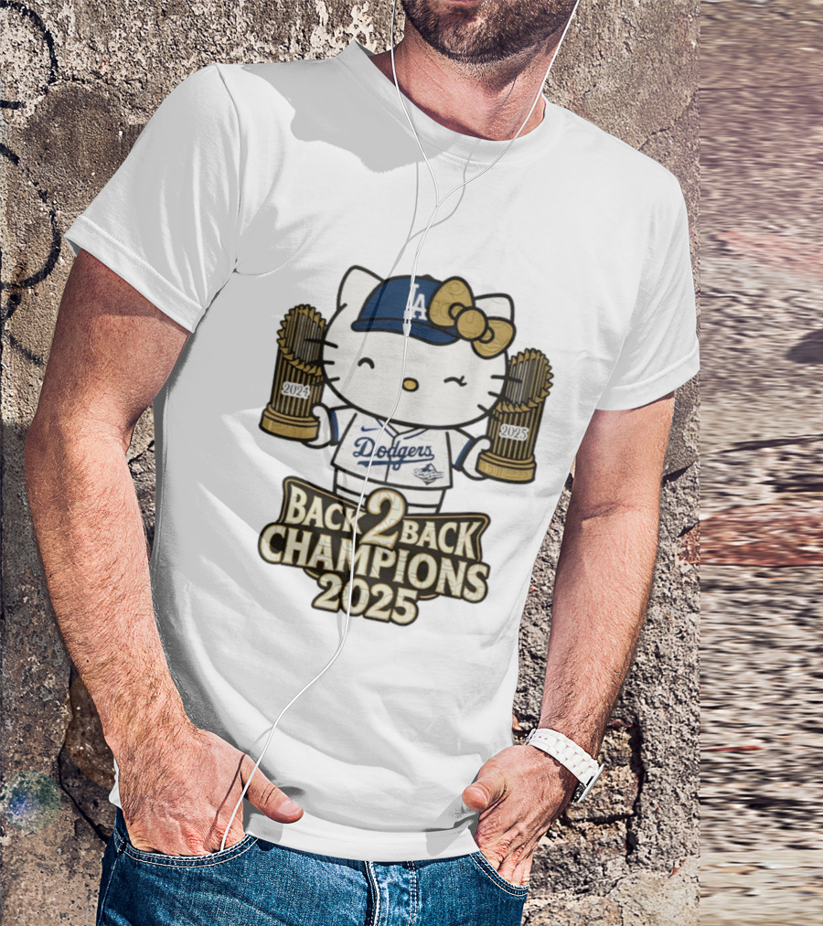 Hello Kitty Dodgers Back 2 Back Champions 2024 2025 T-Shirt