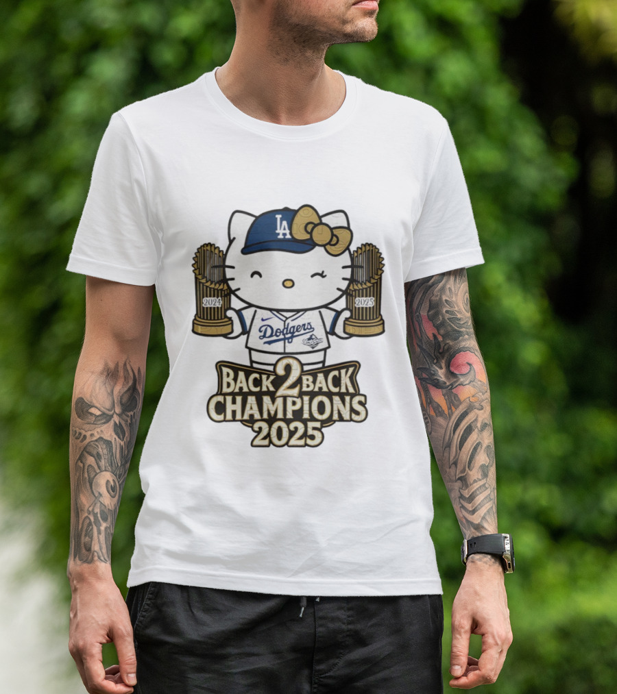 Hello Kitty Dodgers Back 2 Back Champions 2024 2025 T-Shirt