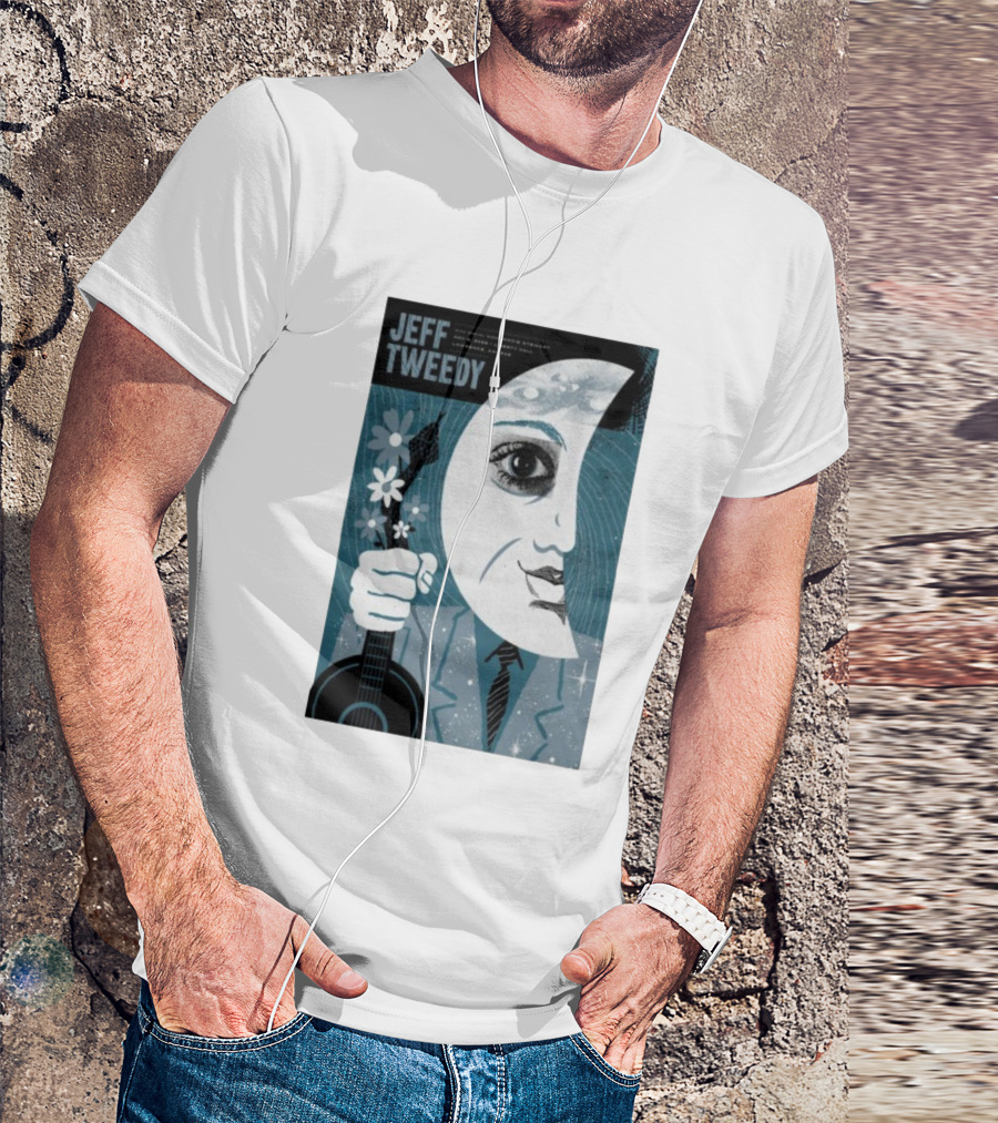 Jeff Tweedy Nov 8 2025 Liberty Hall Lawrence KS Moon Eye Flowers Guitar Art T-Shirt