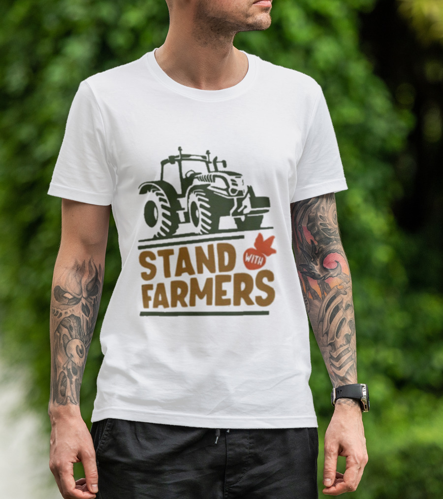 Stand With Farmers Tractor Plow Support T-Shirt