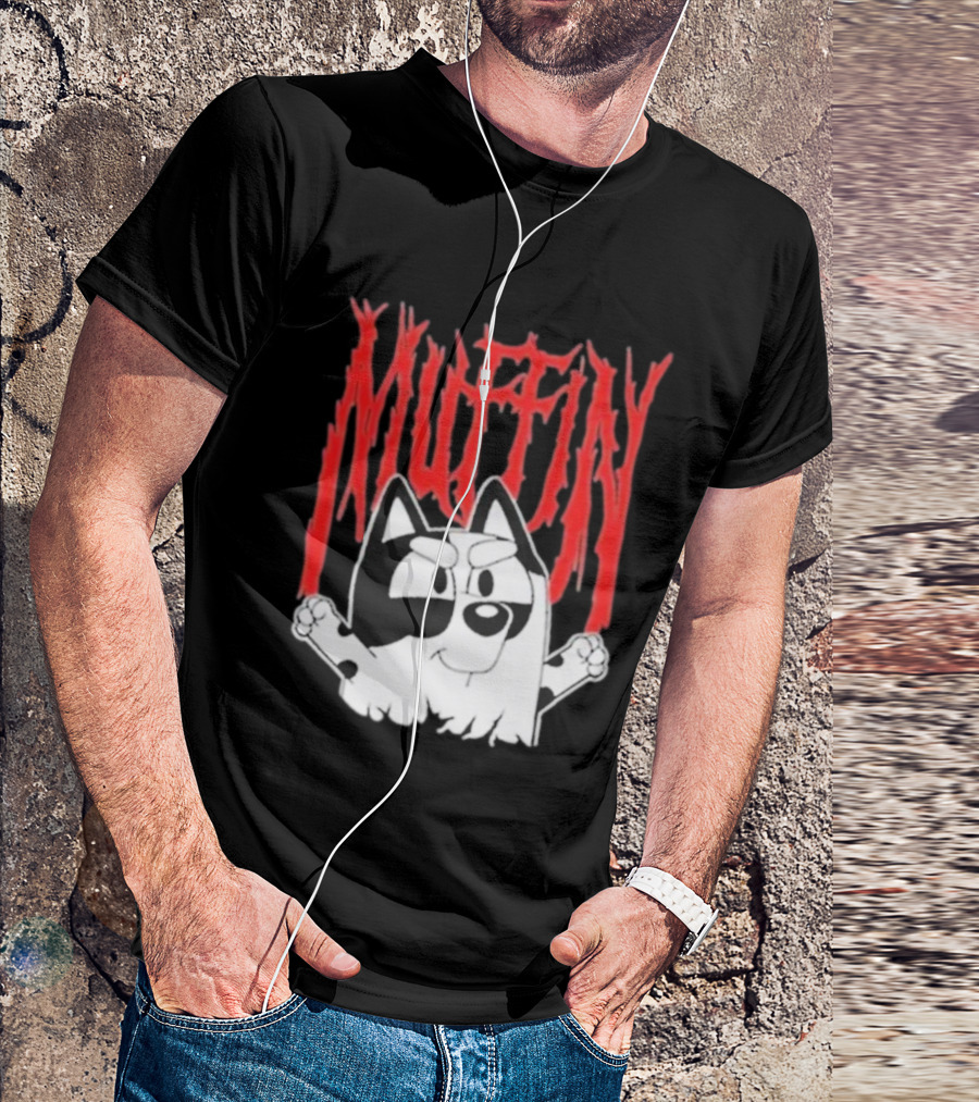 Bluey Muffin Metal Band Style T-Shirt