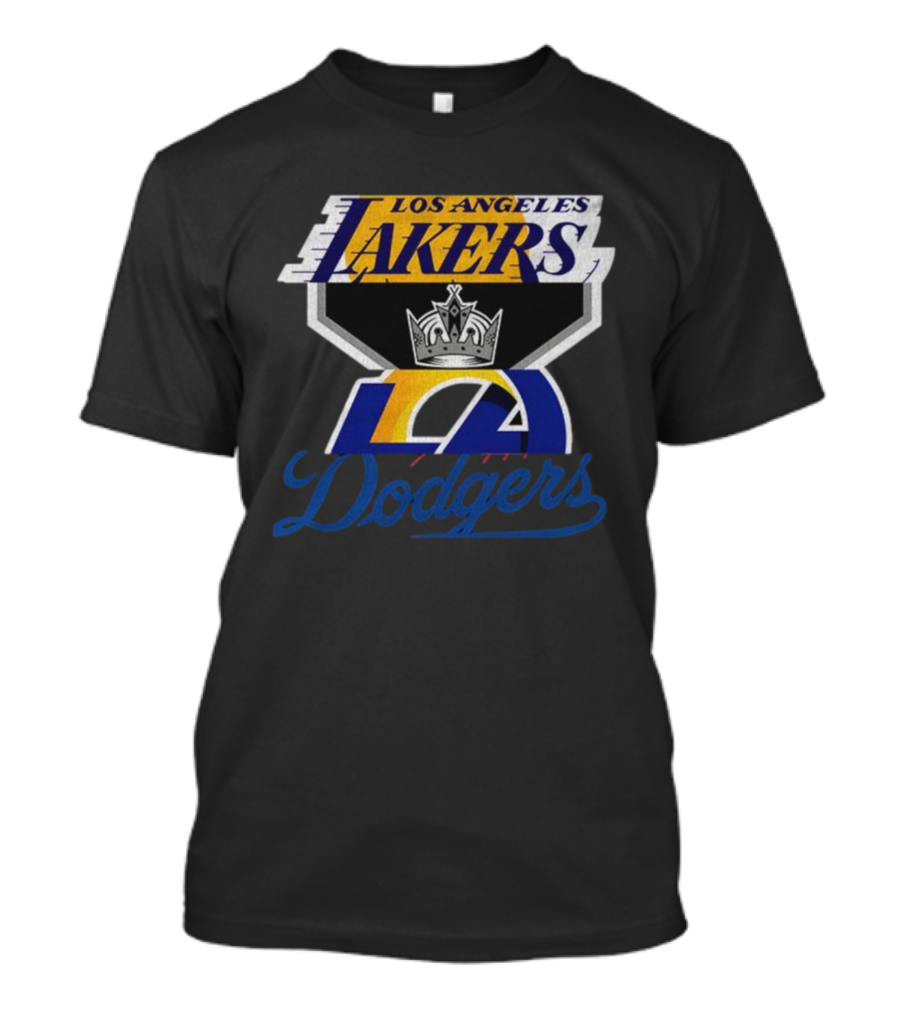 Los Angeles Dodgers Kings Lakers Sports Fan Logo Mashup T-Shirt