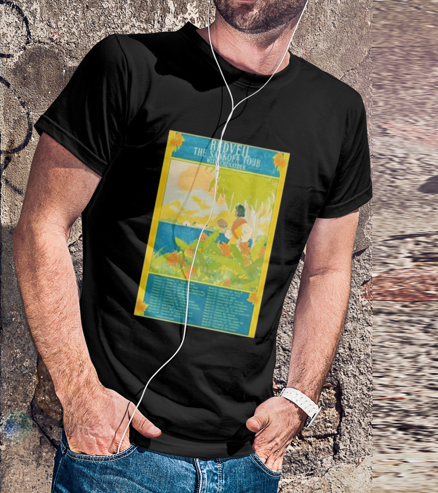 Redveil The Sankofa Tour With Chenayder 2026 Dates And Locations Art Nouveau Style Coastline Scene T-Shirt