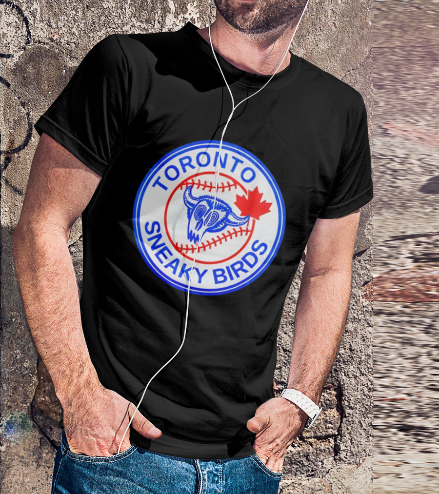 Toronto Sneaky Birds MLB Baseball 2025 Parody Maple Leaf Emblem T-Shirt