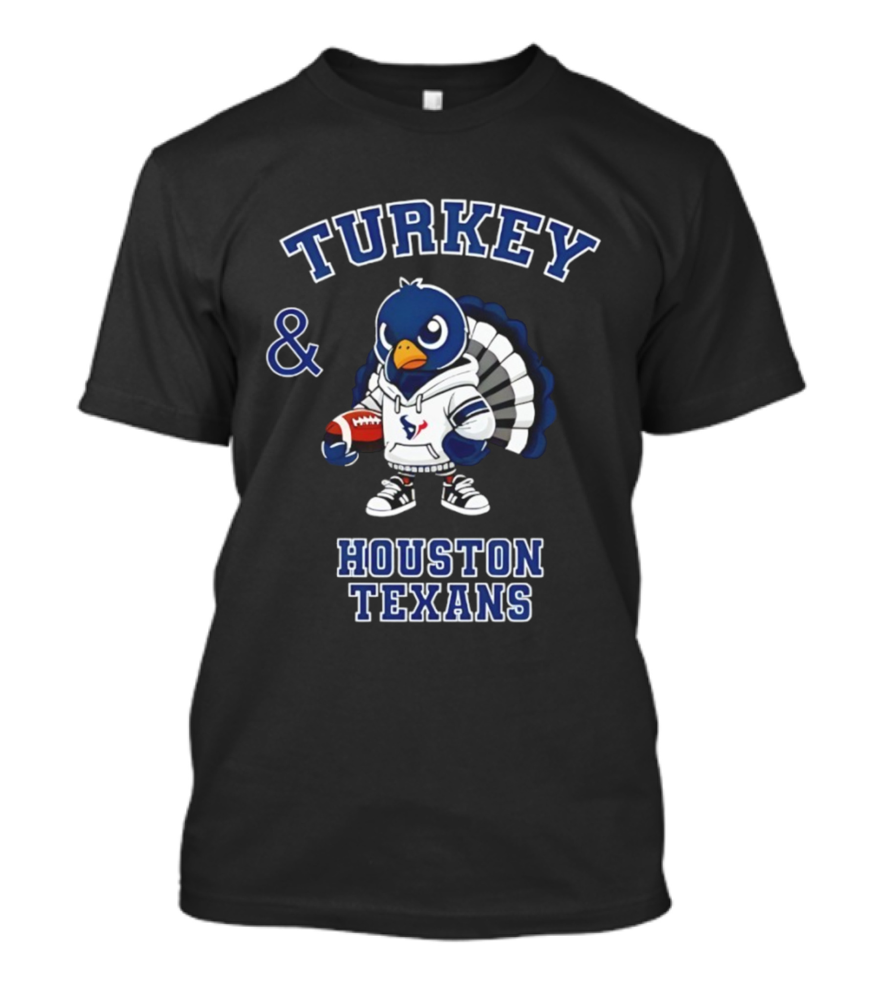 Turkey And Houston Texans Thanksgiving Football Celebration T-Shirt