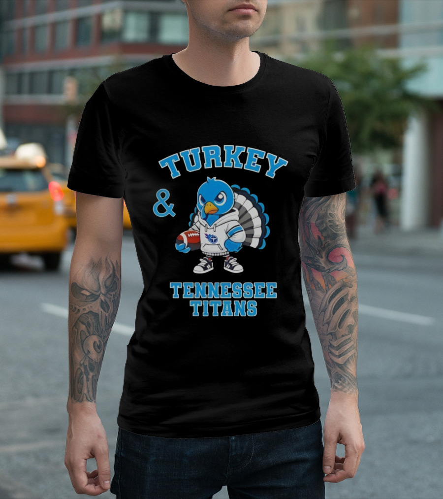 Turkey And Tennessee Titans Football Happy Thanksgiving NFL T-Shirt