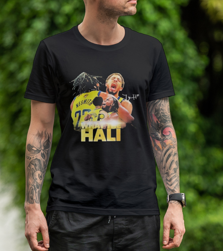 Tyrese Haliburton Hug Aaron Nesmith What The Hali Indiana Pacers 2025 T-Shirt