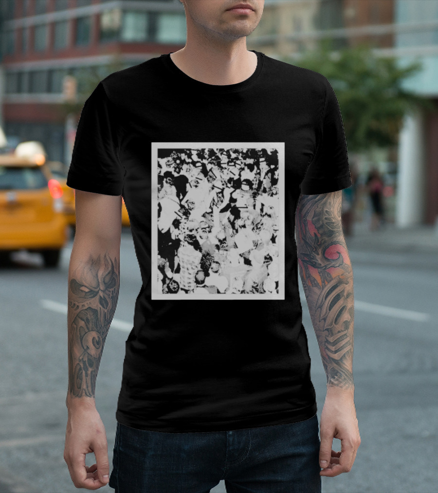 The Salt Shed Crowd Concert Gathering Black And White Photography T-Shirt