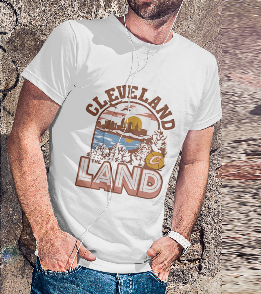 Cleveland Skyline The Land C Basketball Icon Lake Scene T-Shirt