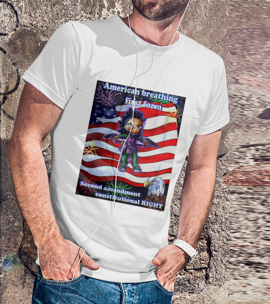 American Breathing First Form Second Amendment Constitutional Right T-Shirt
