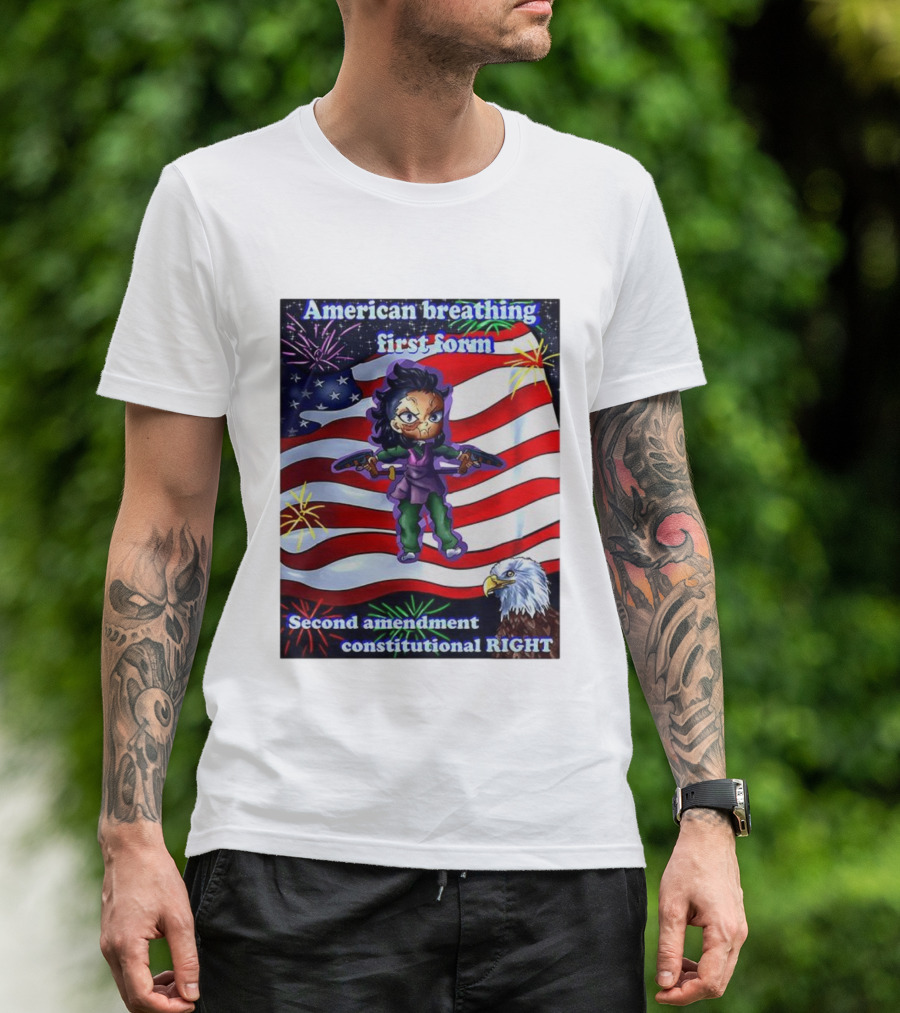 American Breathing First Form Second Amendment Constitutional Right T-Shirt