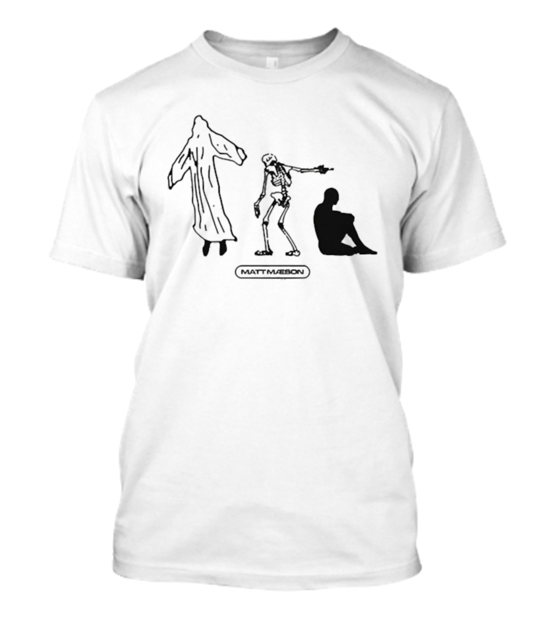Matt Maeson Rational Skeleton Grim Reaper Meditation Silhouettes T-Shirt