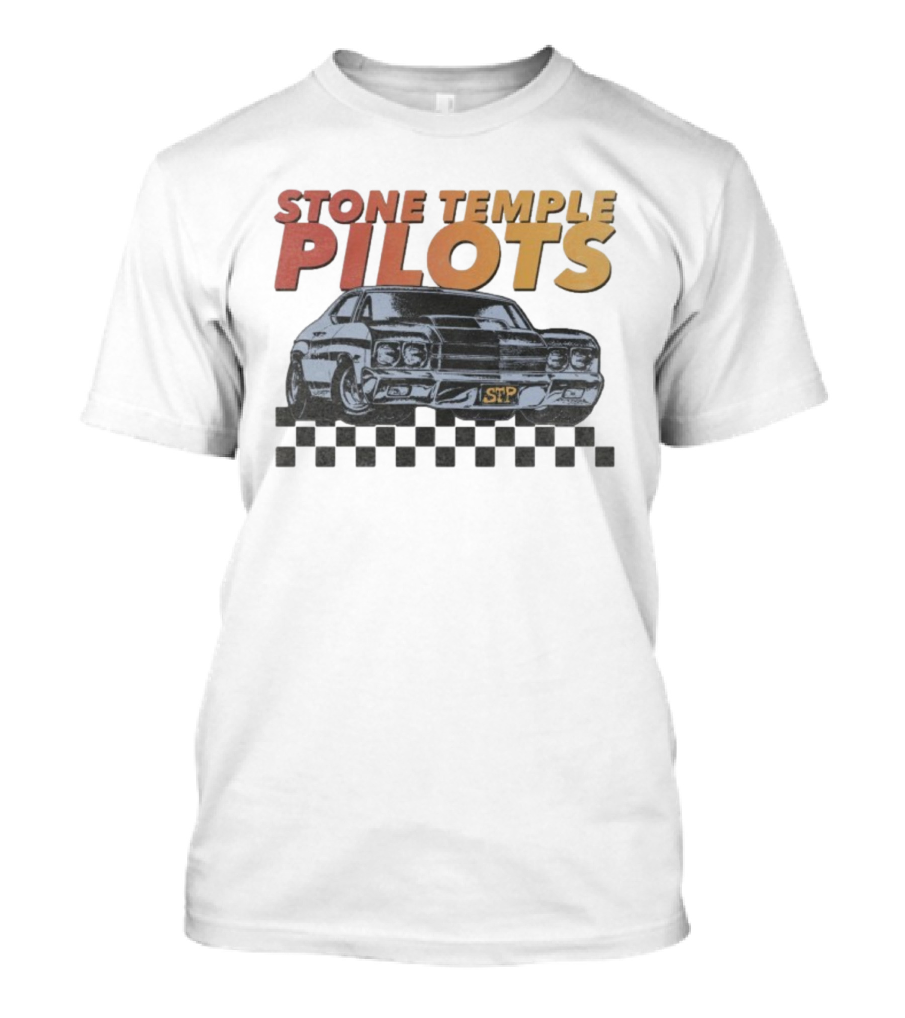 Stone Temple Pilots STP Car Racing Checkerboard T-Shirt