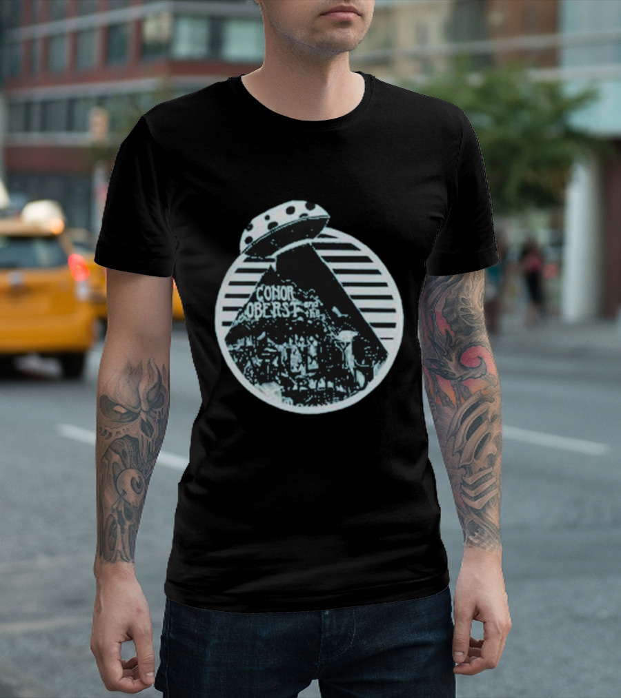 Conor Oberst Mystic Valley Band UFO Retro Alien Spaceship Circle T-Shirt
