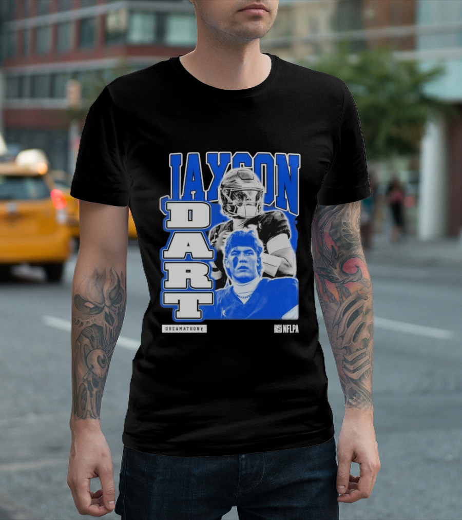 Jaxson Dart Dreamathon NFLPA Football Player Performance T-Shirt