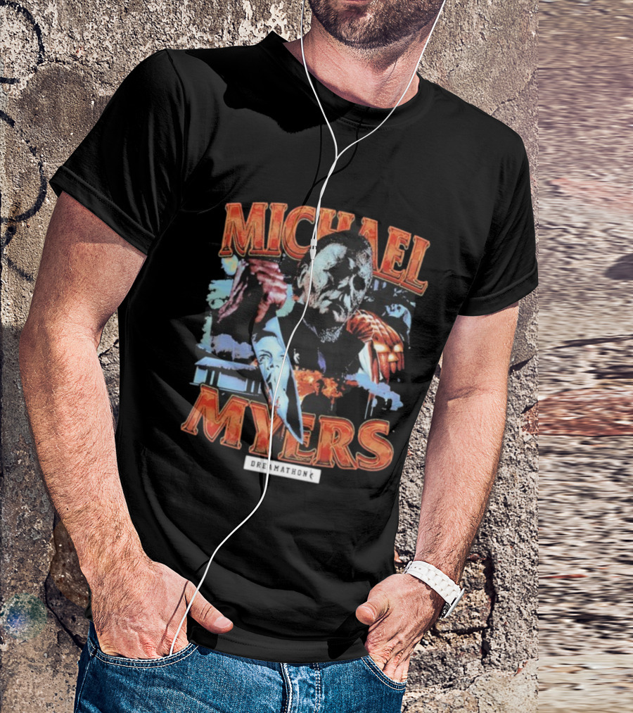 Michael Myers Dreamathon Horror Collage Vintage Style T-Shirt