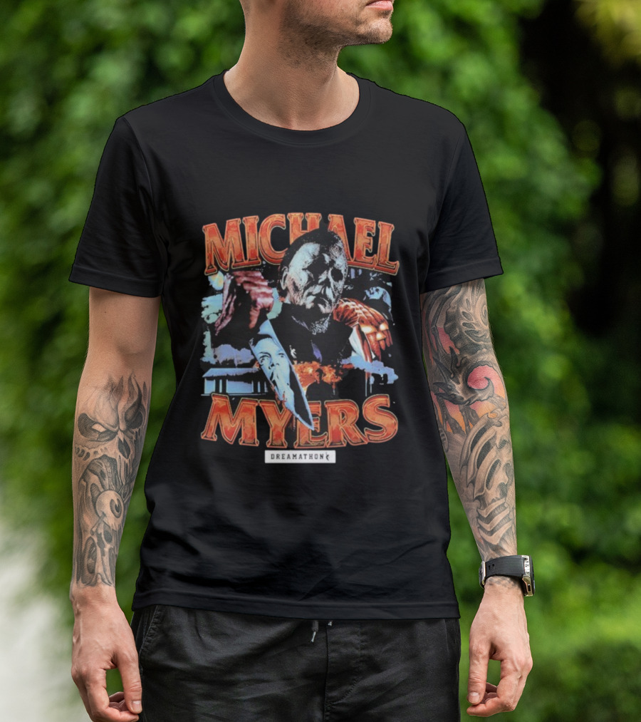 Michael Myers Dreamathon Horror Collage Vintage Style T-Shirt