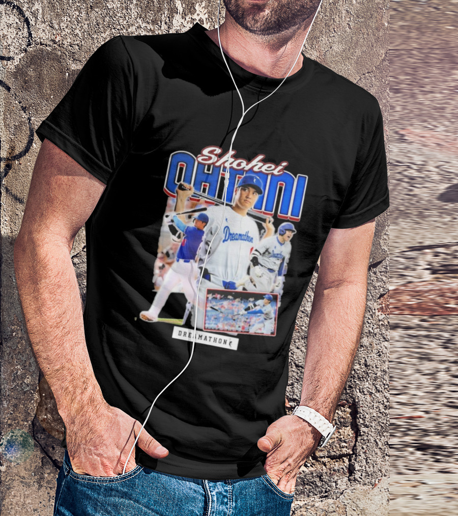 Shohei Ohtani Dreamathon Baseball Action Collage T-Shirt