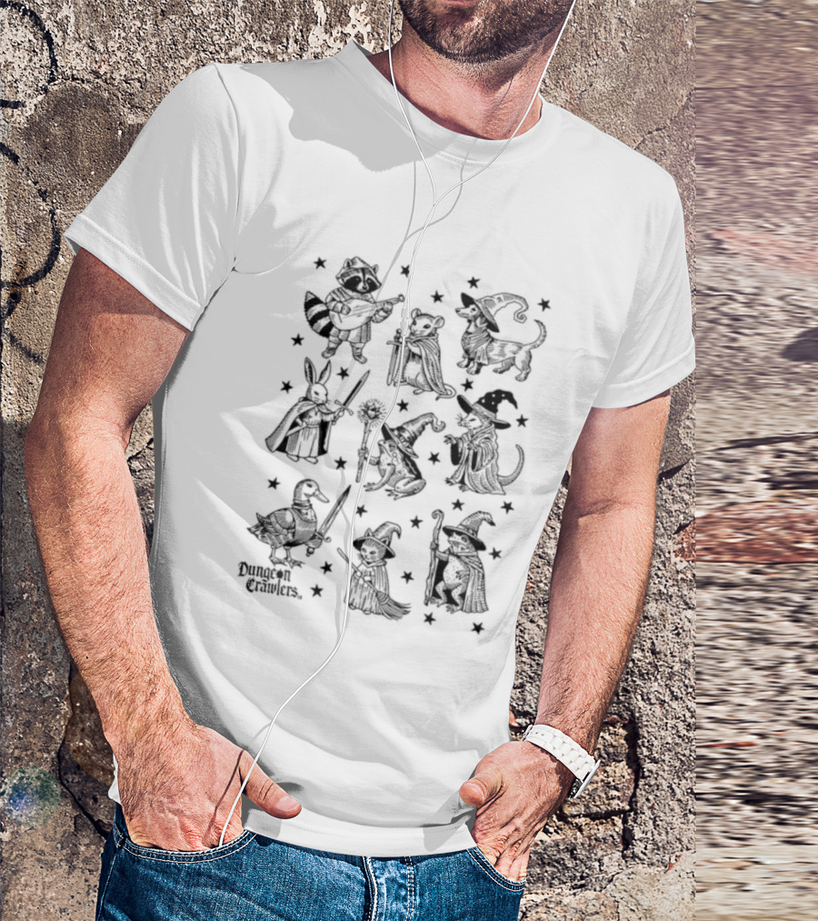 Dungeon Crawlers Animals In Wizard Costumes Fantasy Creatures T-Shirt