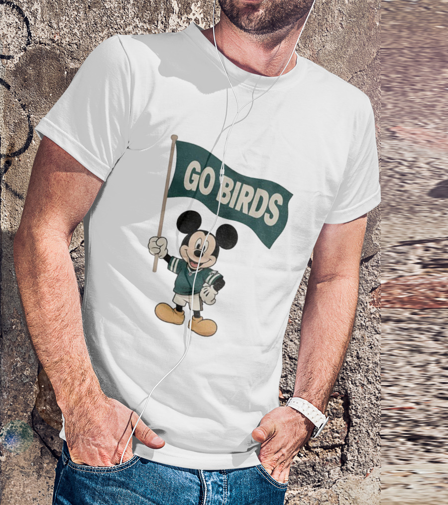 Mickey Mouse Go Birds Philadelphia Eagles NFL Football 2025 Flag T-Shirt