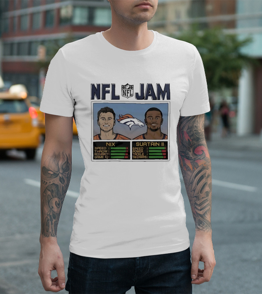 NFL Jam Denver Broncos Nix Surtain II Speed Power Accuracy Game IQ T-Shirt