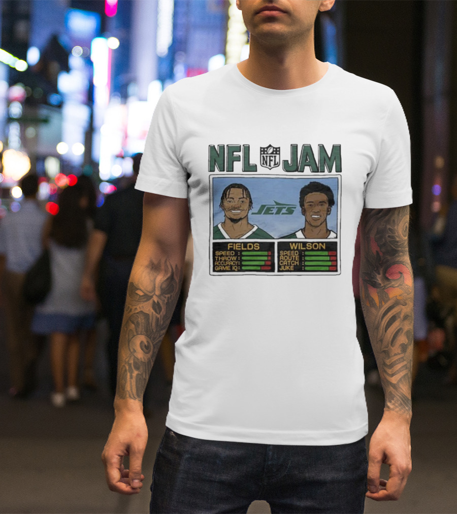 NFL Jam New York Jets Fields Wilson Speed Stats T-Shirt