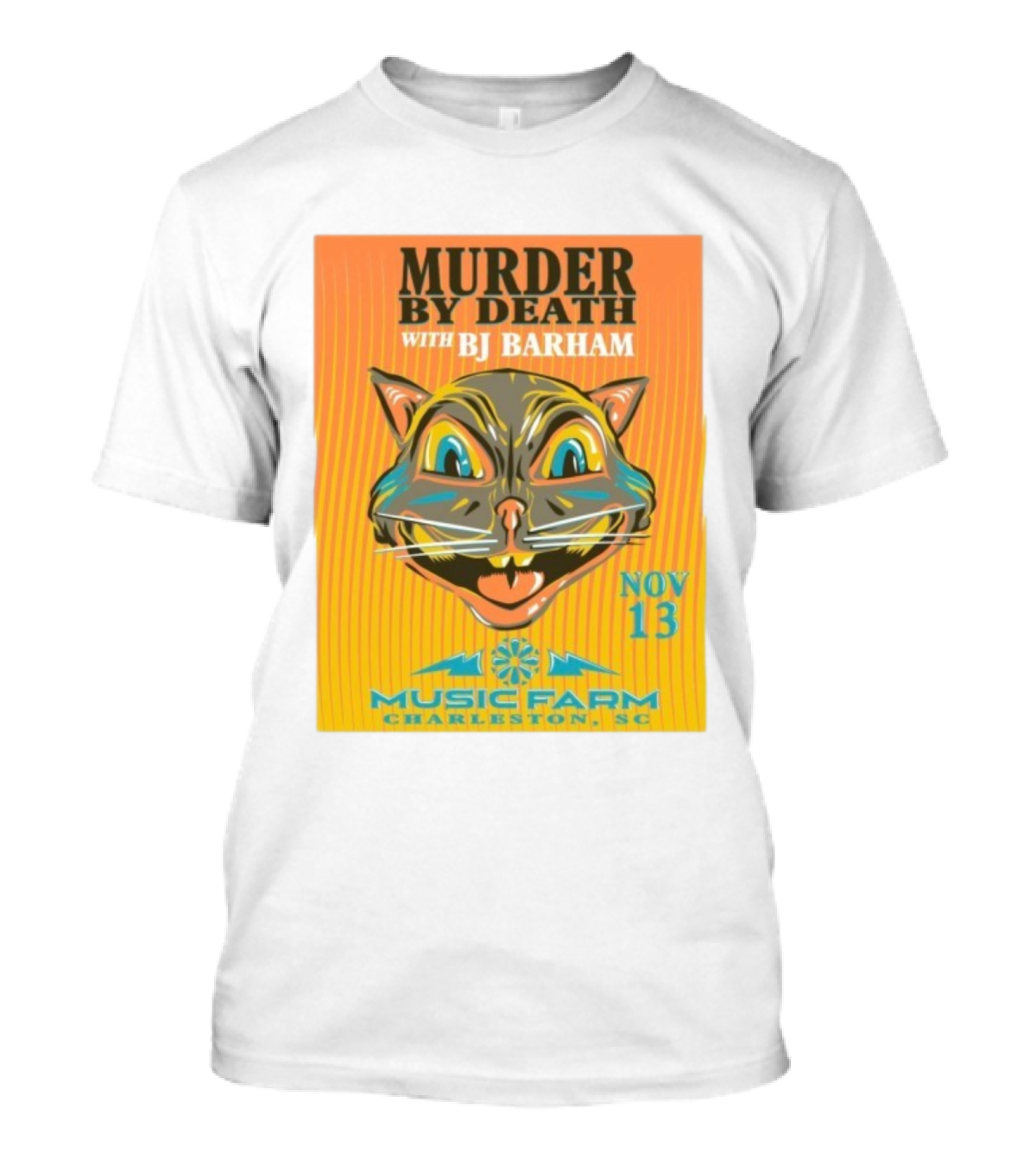 Murder By Death With BJ Barham Music Farm Charleston SC Nov 13 Cat Art T-Shirt