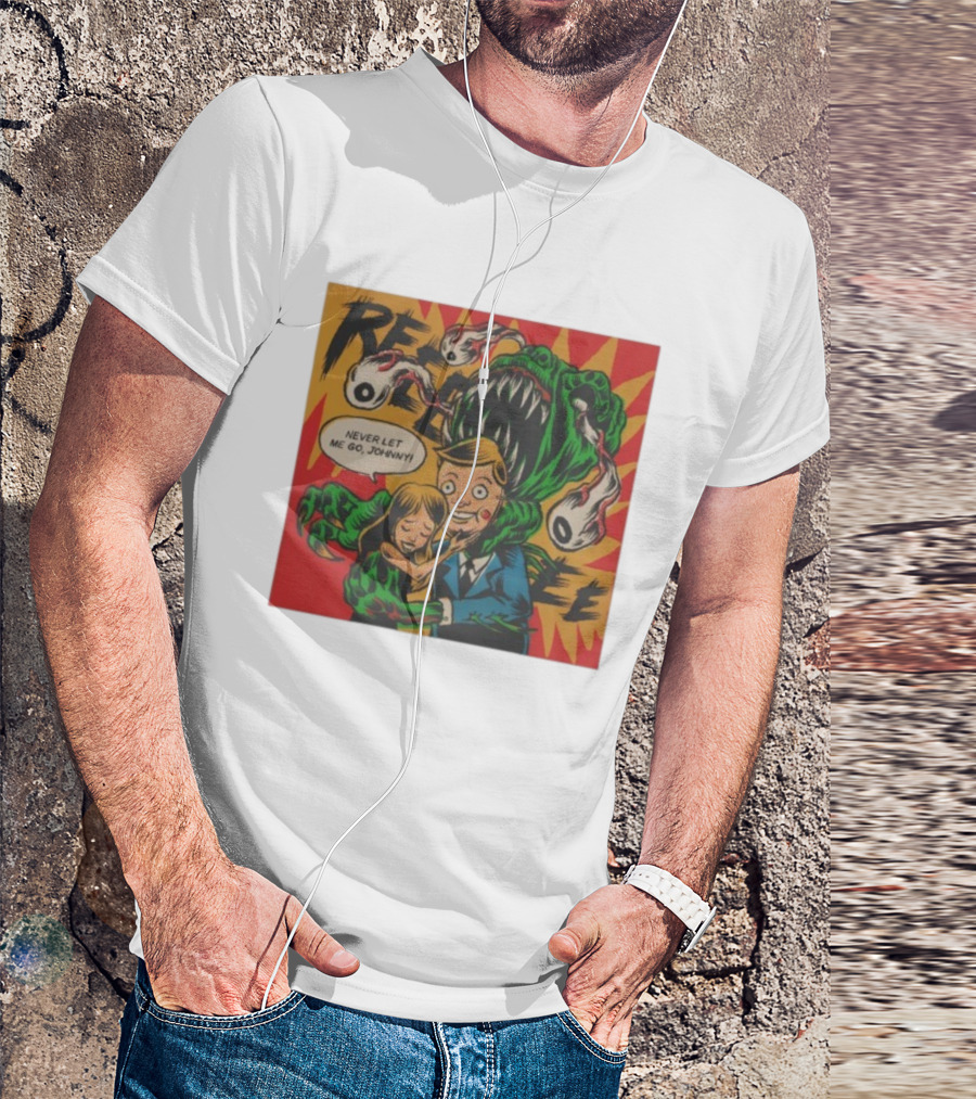 Creepy Comic Style Monster Attack Never Let Me Go Johnny Retro Art T-Shirt