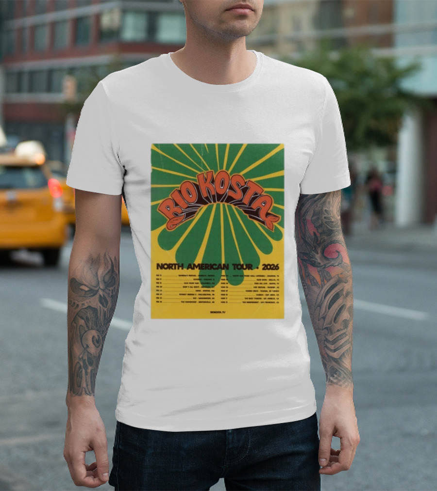 Rio Kosta North American Tour 2026 Concert Dates And Cities T-Shirt