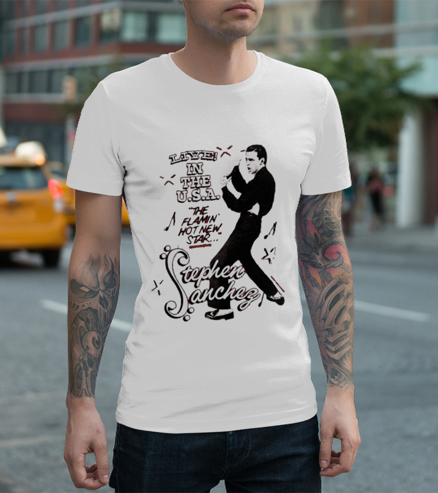 Stephen Sanchez Live In The USA Flamin’ Hot Star Retro Style T-Shirt