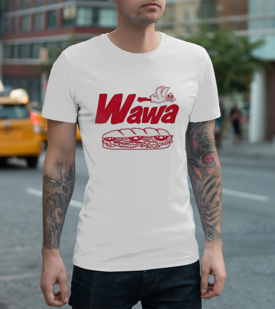 Wawa Bread Peace Bird Submarine Sandwich Flying Goose T-Shirt