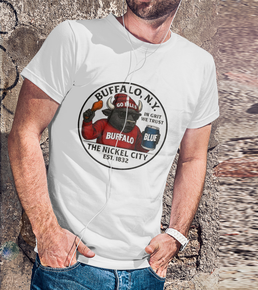 Buffalo NY Go Bills Buffalo The Nickel City Est 1832 In Grit We Trust T-Shirt