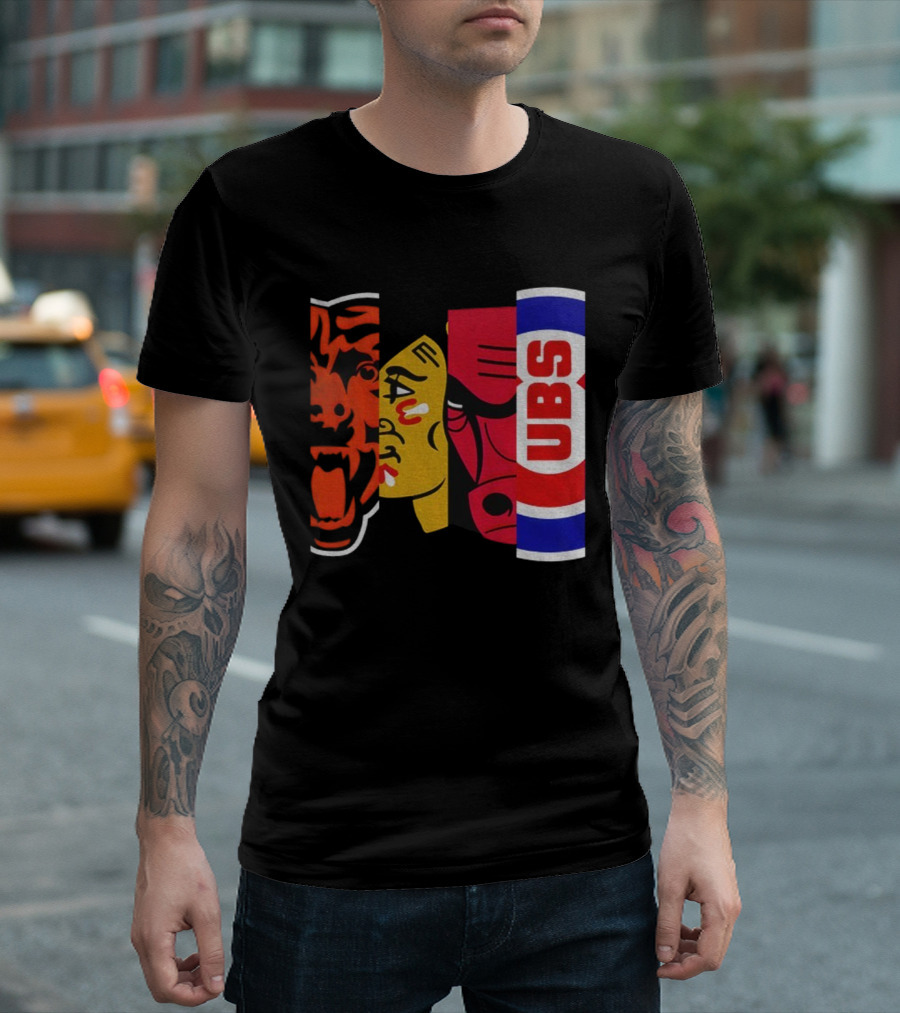 Chicago Bears Blackhawks Bulls Cubs 2025 T-Shirt