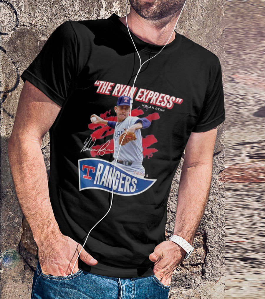 Texas Rangers The Ryan Express Nolan Ryan Signature T-Shirt