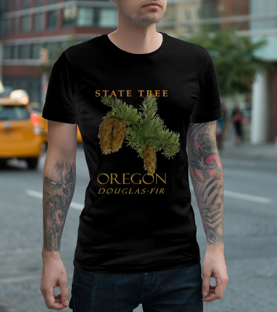 State Tree Oregon Douglas-Fir Pine Cone Branch T-Shirt