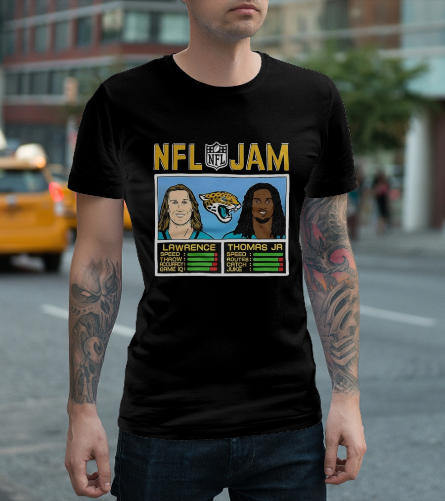 Trevor Lawrence Brian Thomas Jr Jacksonville Jaguars NFL Jam Classic Video Game T-Shirt