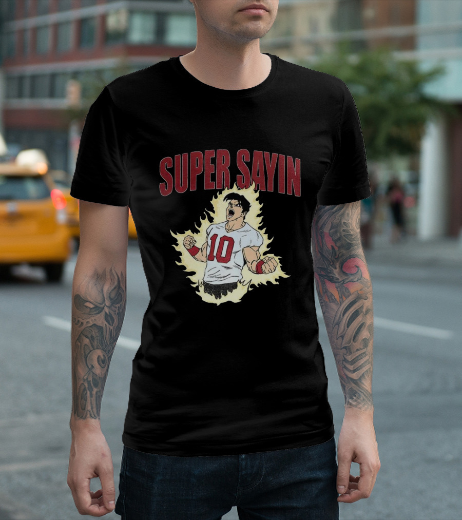 Super Sayin Player Number 10 Cartoon Anime Style T-Shirt