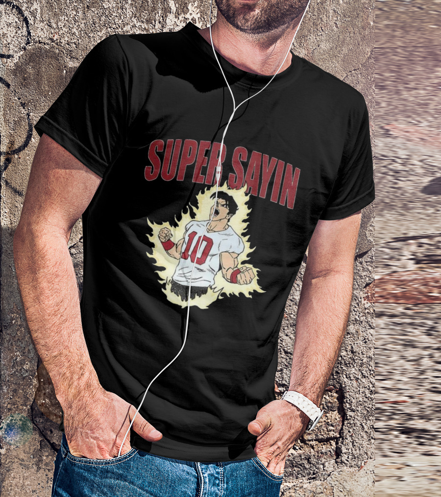 Super Sayin Player Number 10 Cartoon Anime Style T-Shirt