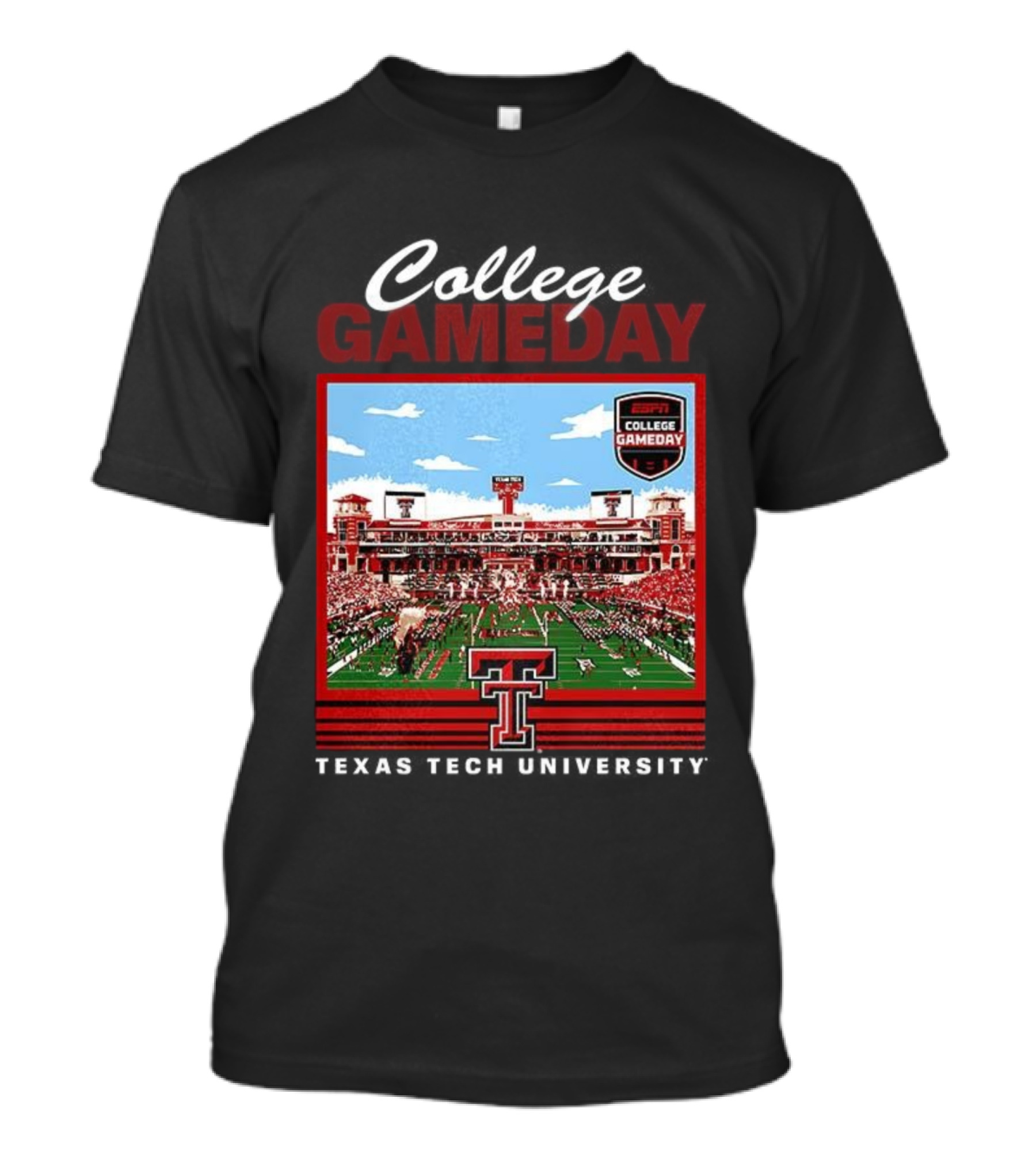 Texas Tech Red Raiders ESPN College GameDay Jones AT And Stadium T-Shirt